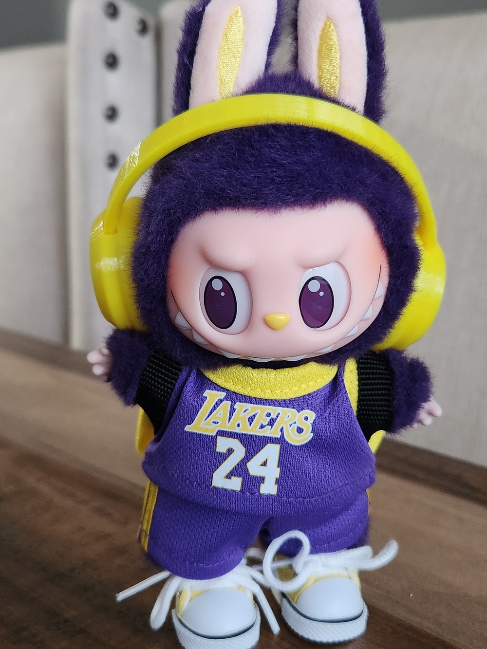 Kobe #24 Black Mamba  Purple Customized Labubu Original Wings Of Fortune NWT